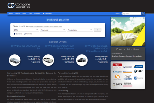 Screenshot of Compare Contract Hire branding